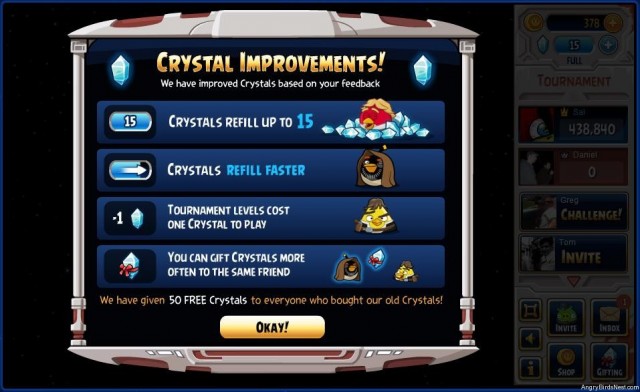 Angry Birds Star Wars Crystal Improvements