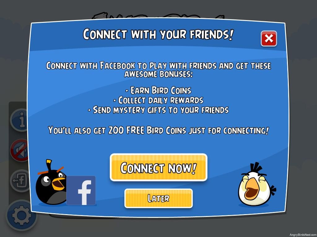 how to get angry bird friends on facebook