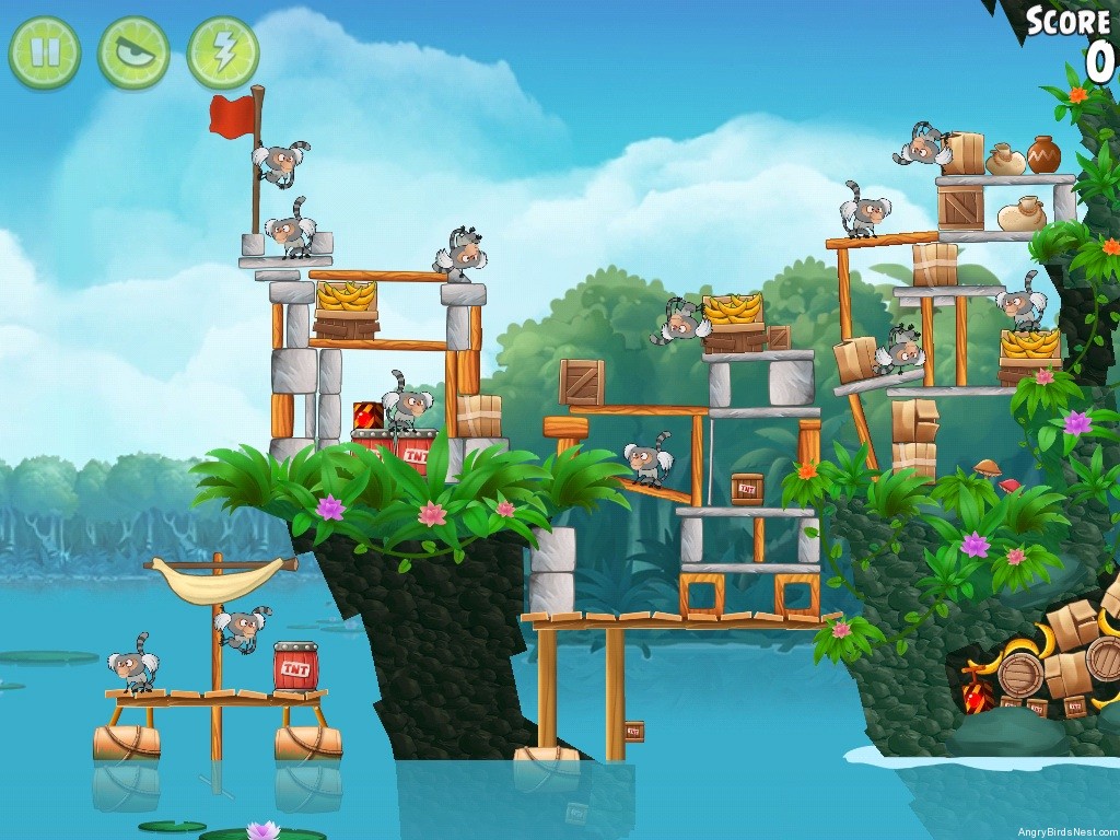 Angry Birds Rio Blossom River Star Bonus Walkthrough Level 2 |  AngryBirdsNest