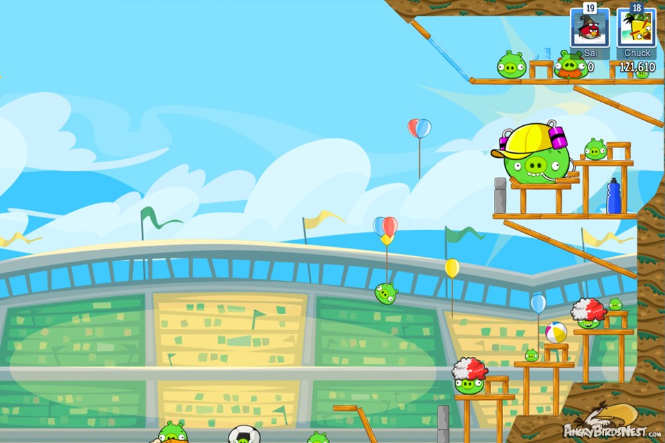 angry birds with friends tournament amusement park