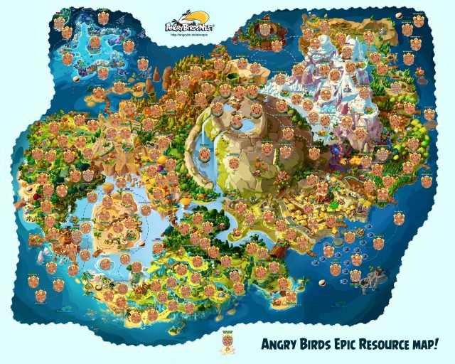 Angry Birds Epic Fully Labeled Resources Map