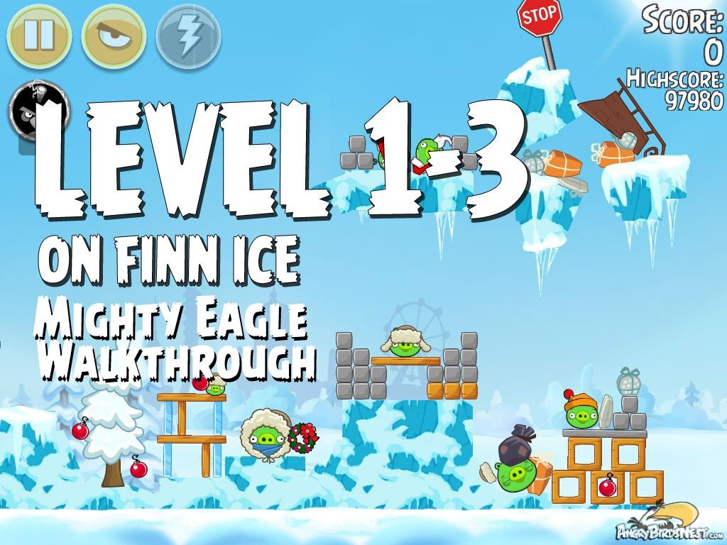 Angry Birds Seasons On Finn Ice 1-3 - Mighty Eagle