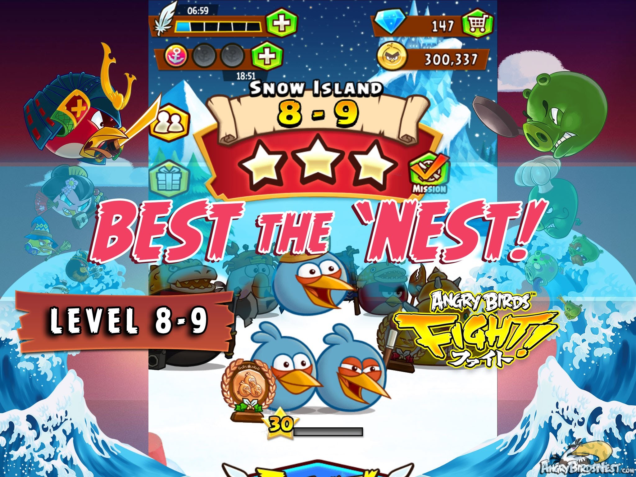 Angry Birds Snow Island 8-9 Complete with 3 Stars Feature