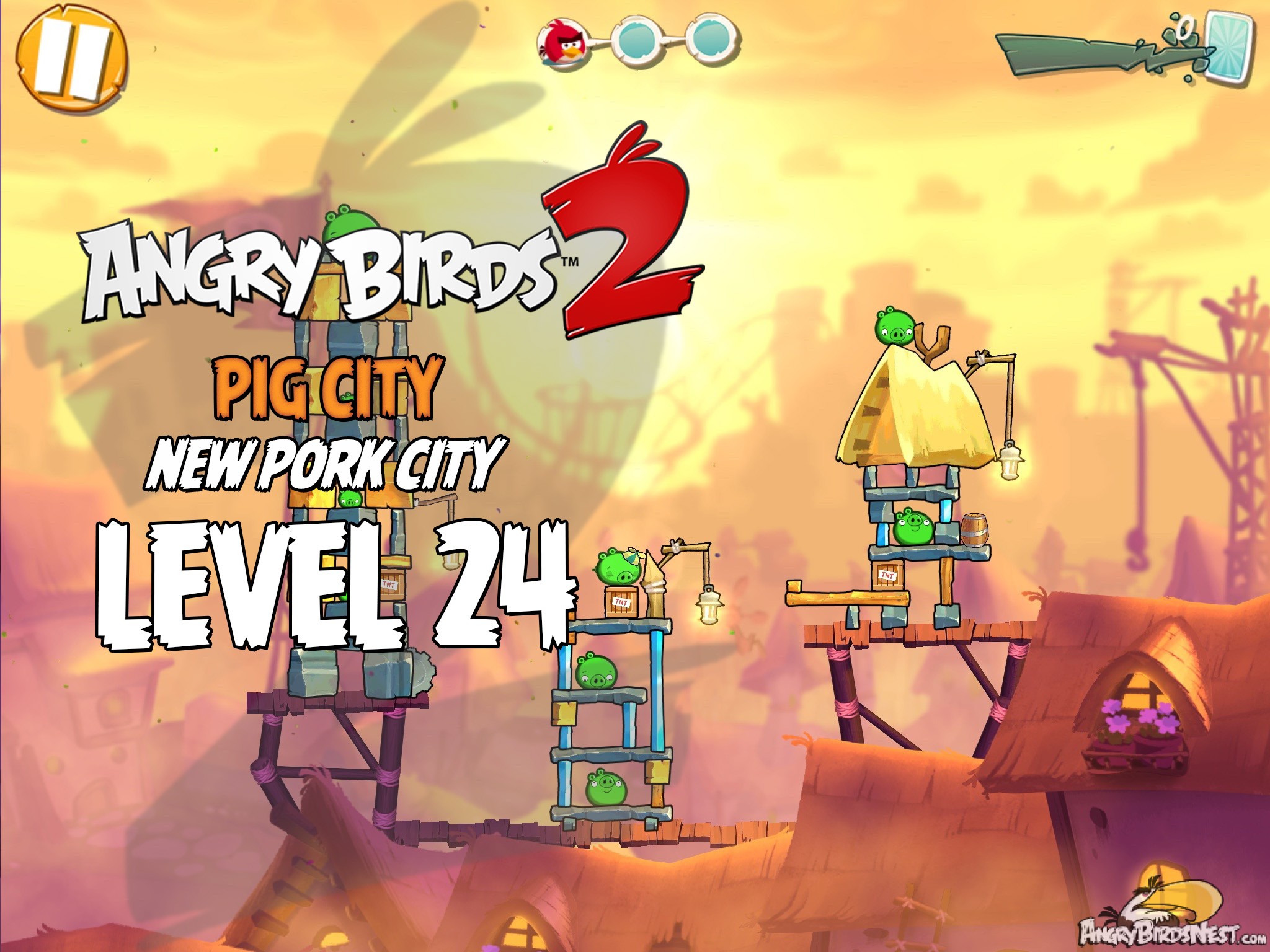 angry-birds-2-level-24-pig-city-new-pork-city-3-star-walkthrough-angrybirdsnest