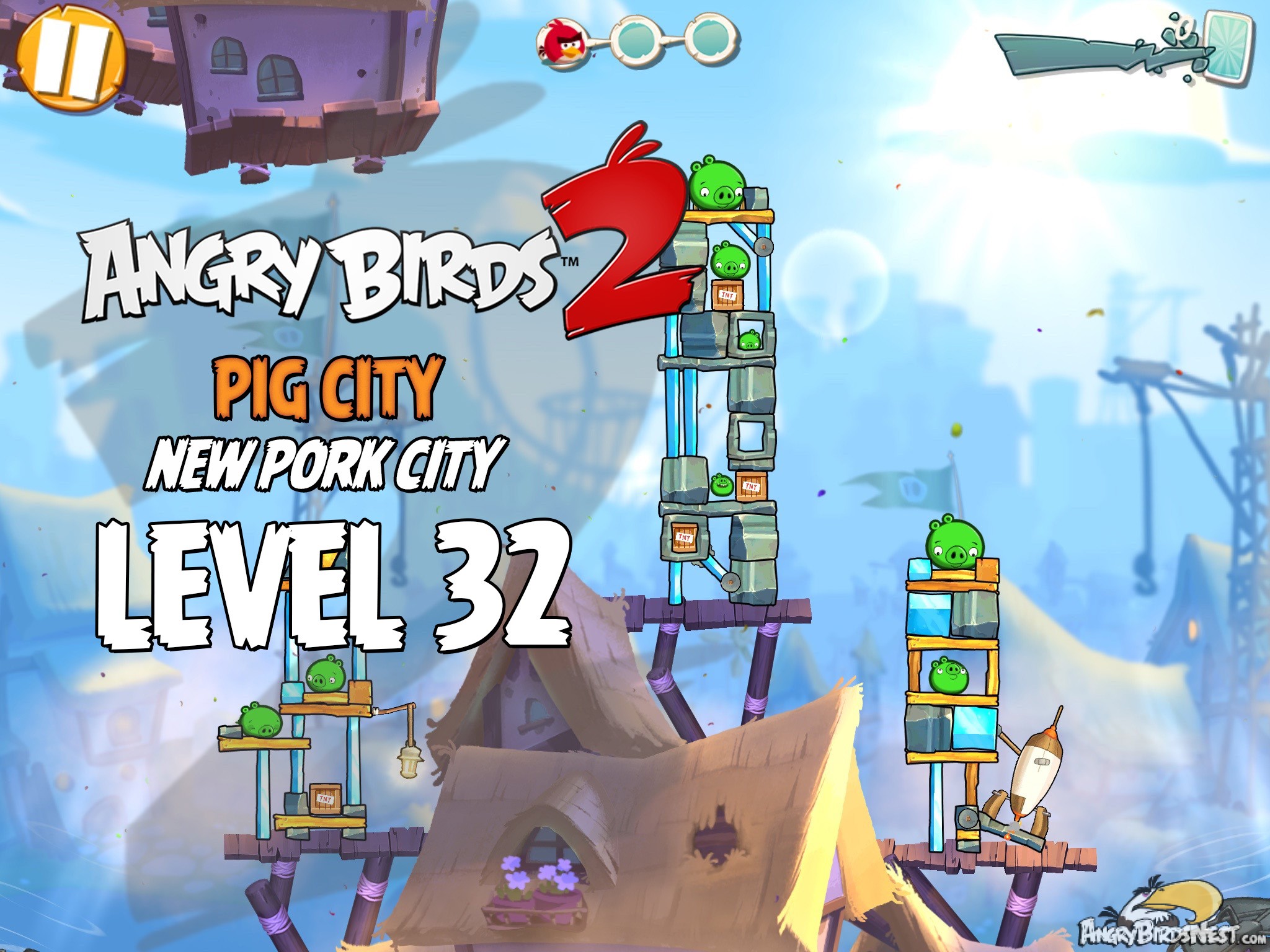 angry-birds-2-level-32-pig-city-new-pork-city-3-star-walkthrough-angrybirdsnest