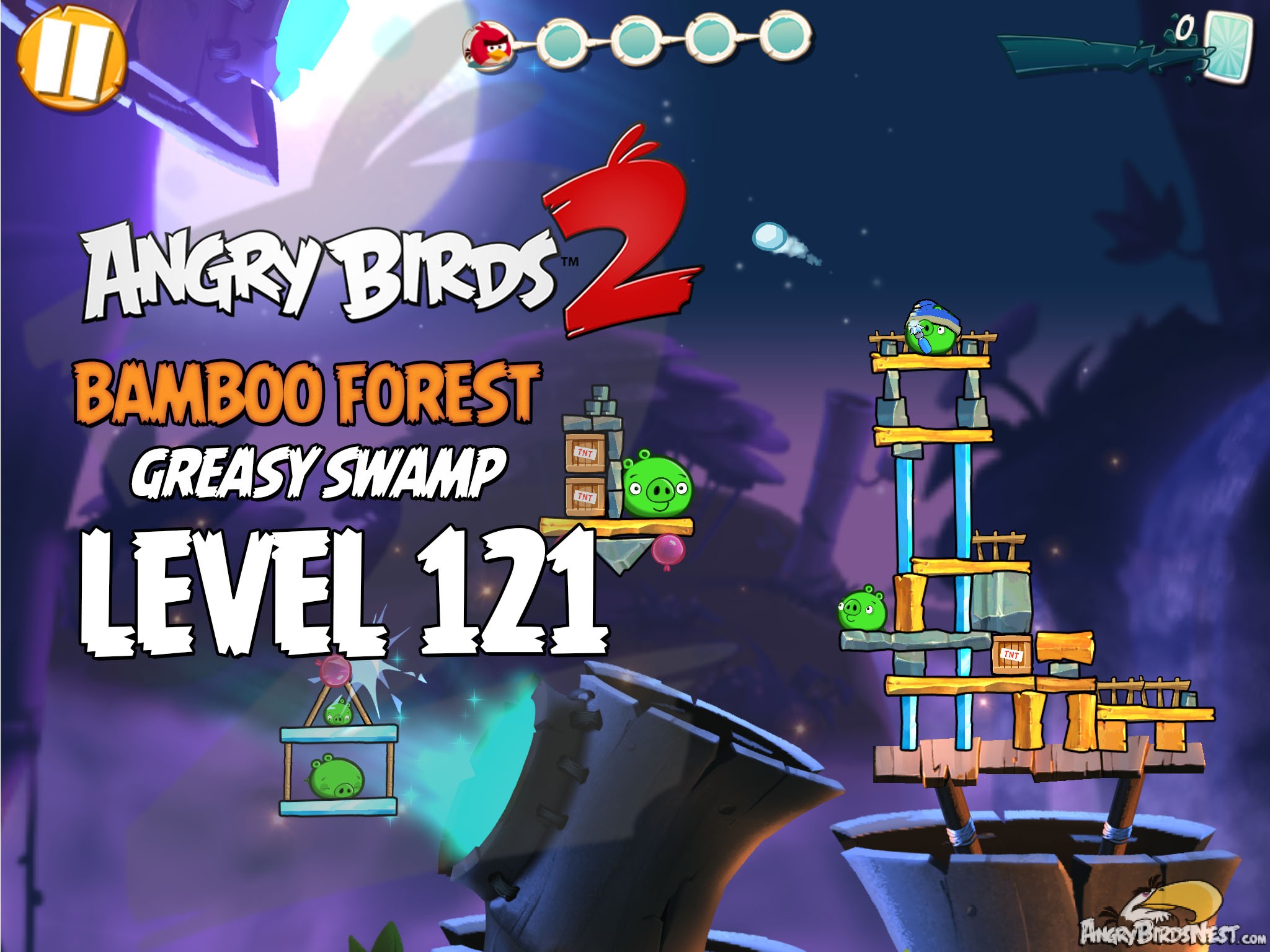 Angry Birds 2 Bamboo Forest Greasy Swamp Level 121