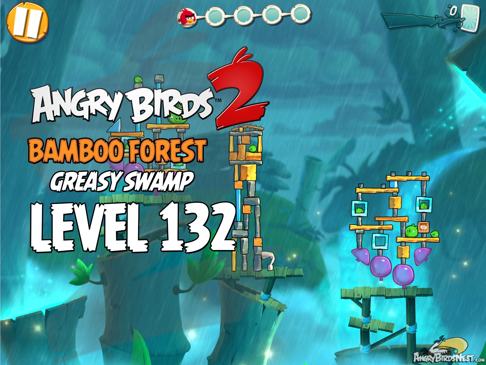 Angry Birds 2 Bamboo Forest Greasy Swamp Level 132