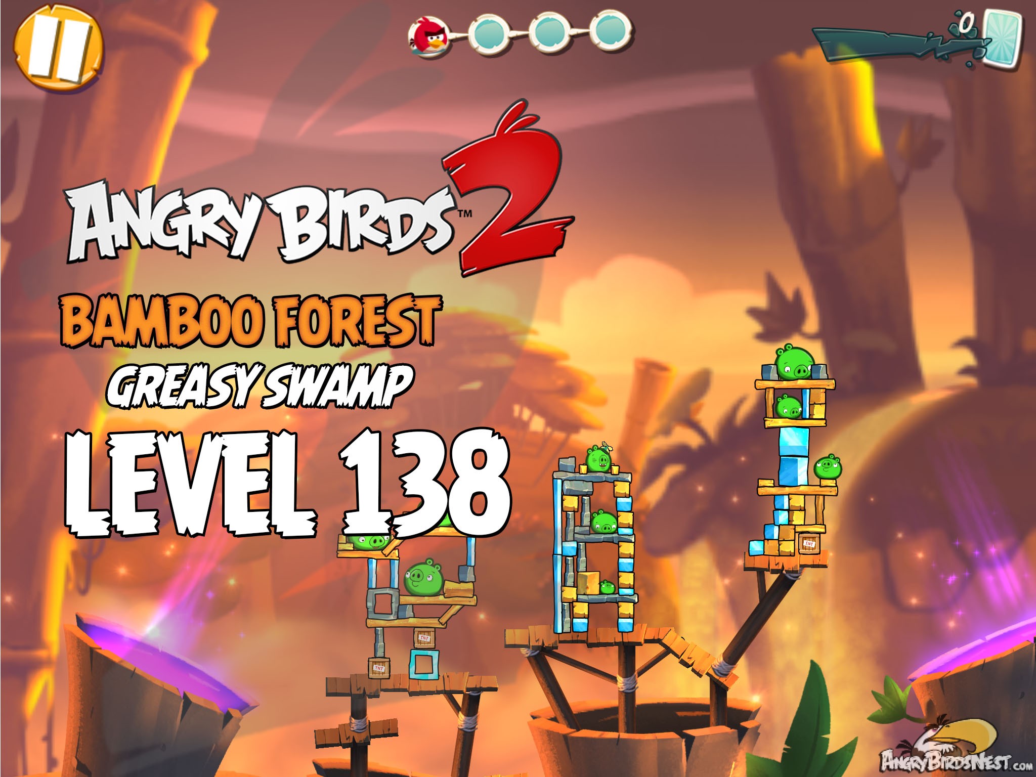 Angry Birds 2 Bamboo Forest Greasy Swamp Level 138