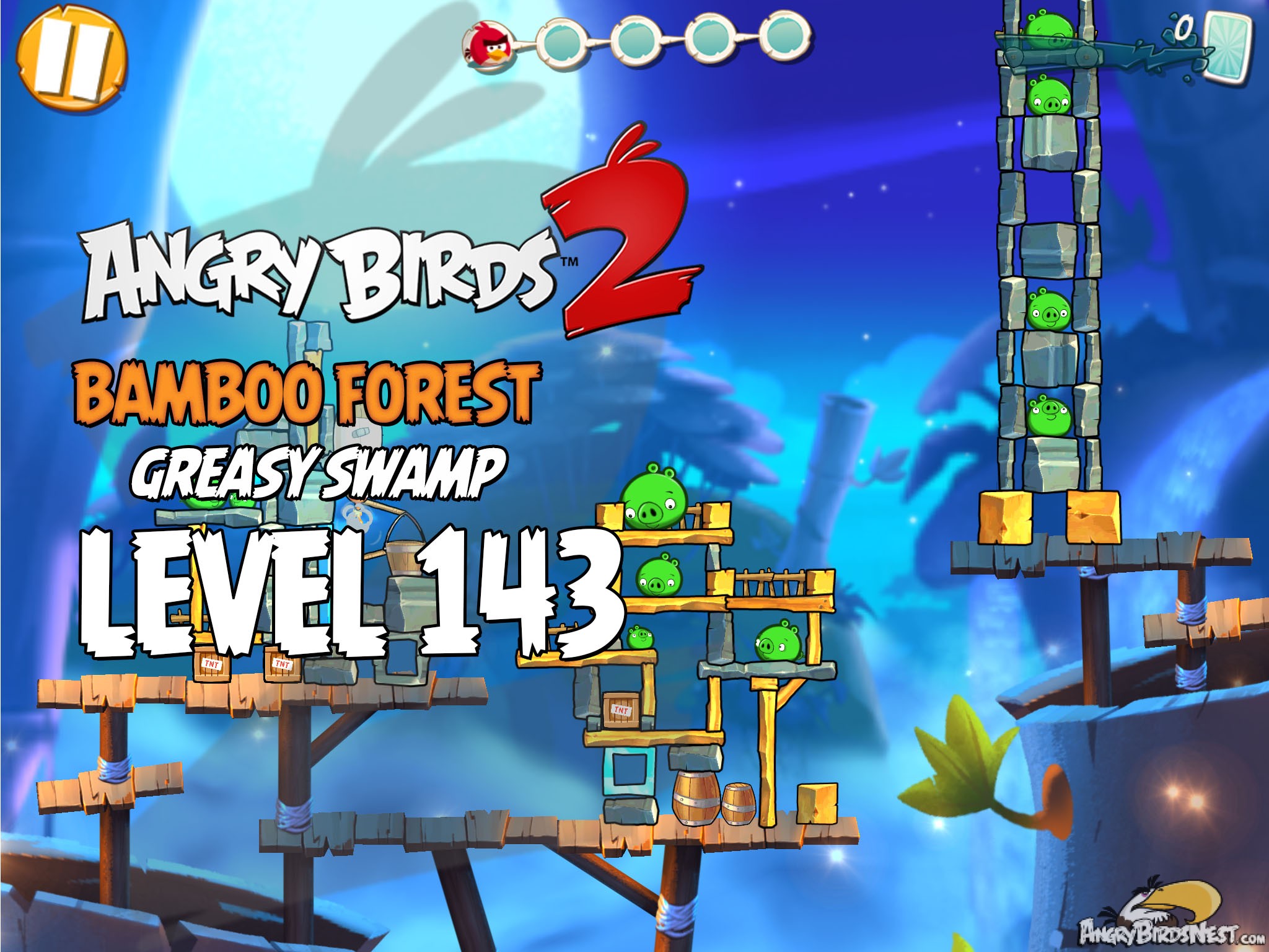 Angry Birds 2 Bamboo Forest Greasy Swamp Level 143