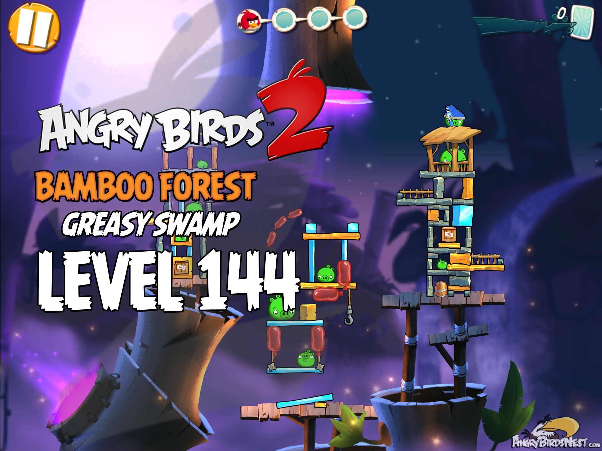 Angry Birds 2 Bamboo Forest Greasy Swamp Level 144