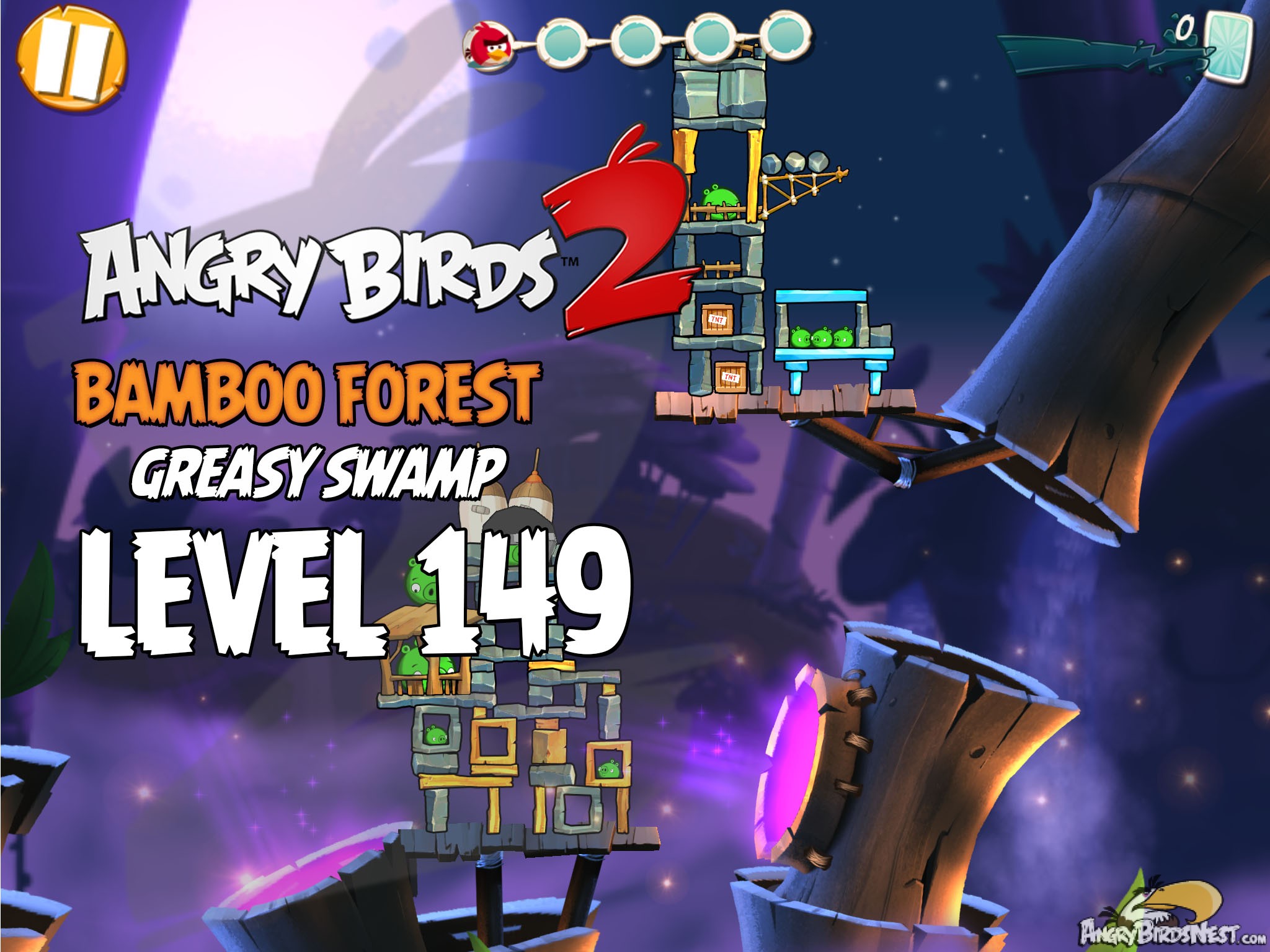 Angry Birds 2 Bamboo Forest Greasy Swamp Level 149