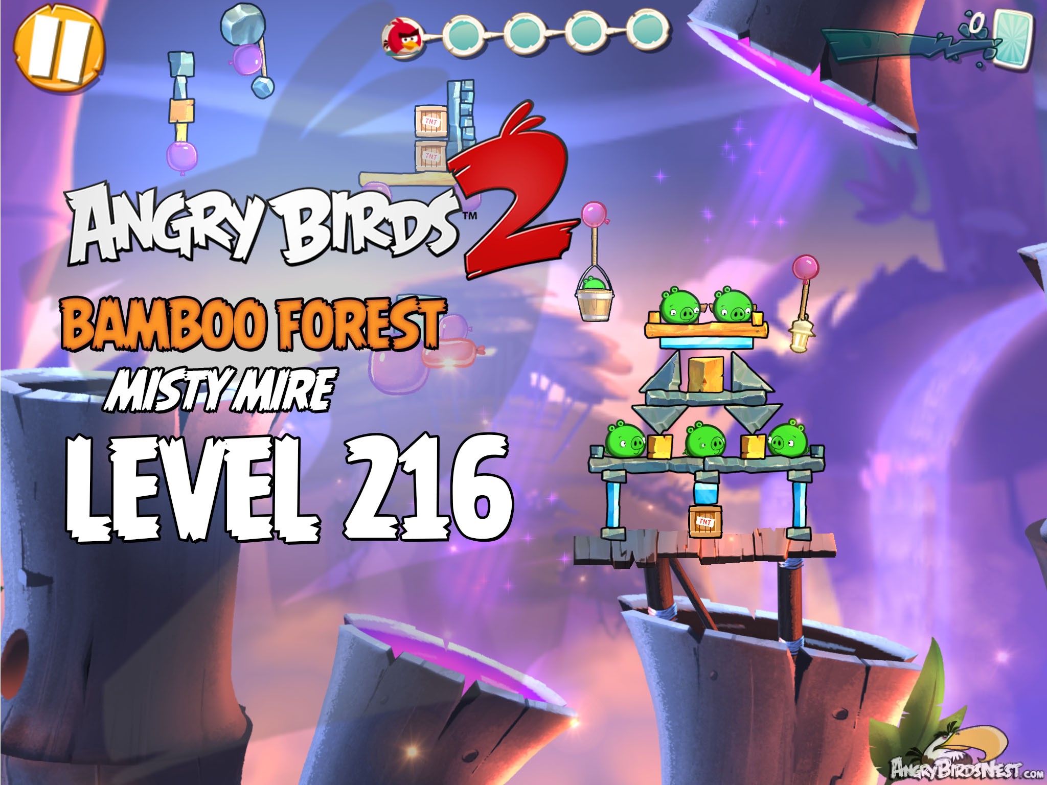 Angry Birds 2 Bamboo Forest Misty Mire Level 216