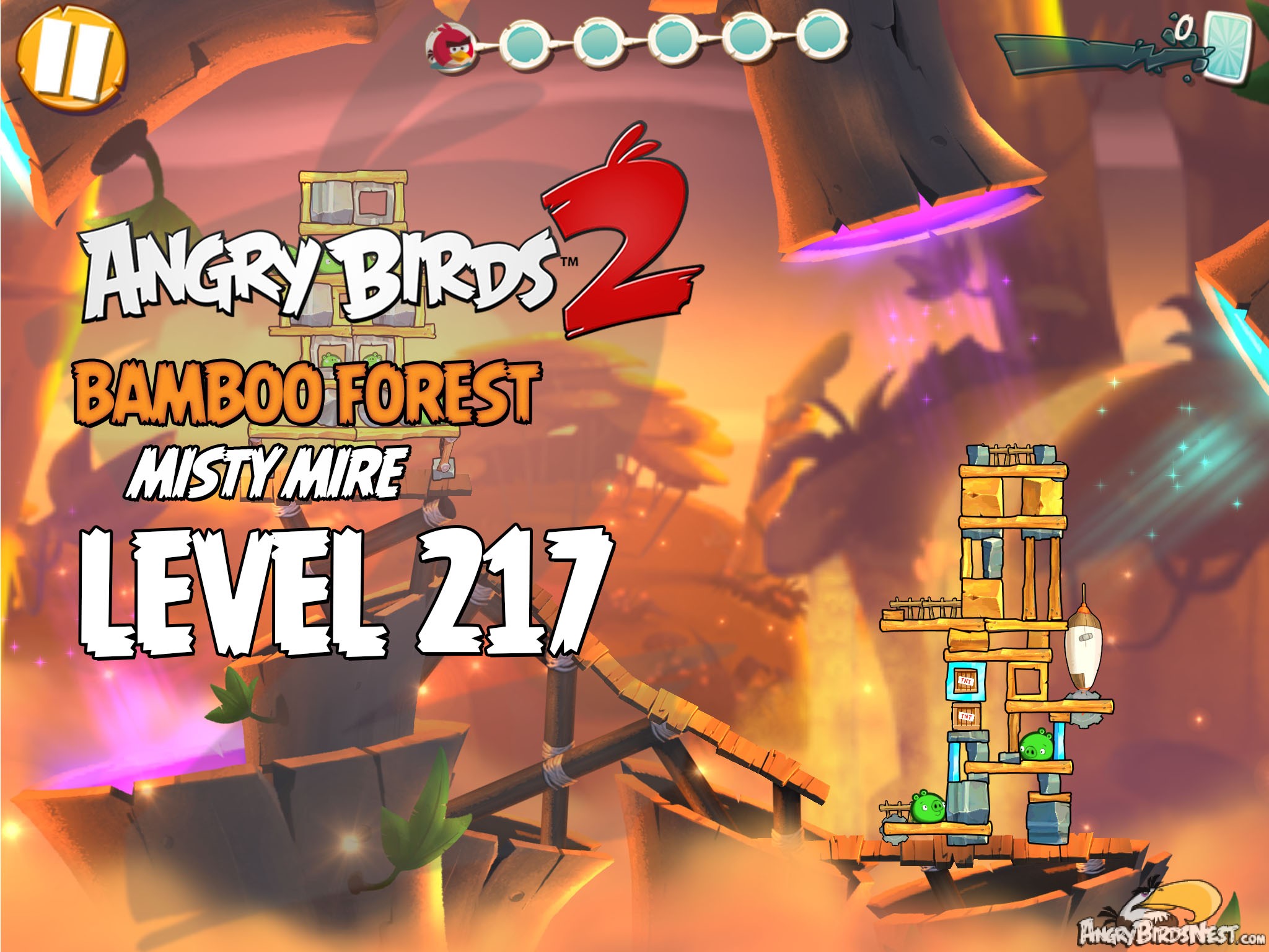 Angry Birds 2 Bamboo Forest Misty Mire Level 217