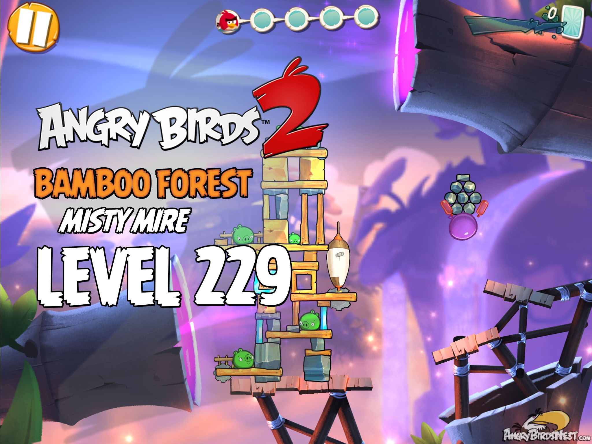 Angry Birds 2 Bamboo Forest Misty Mire Level 229