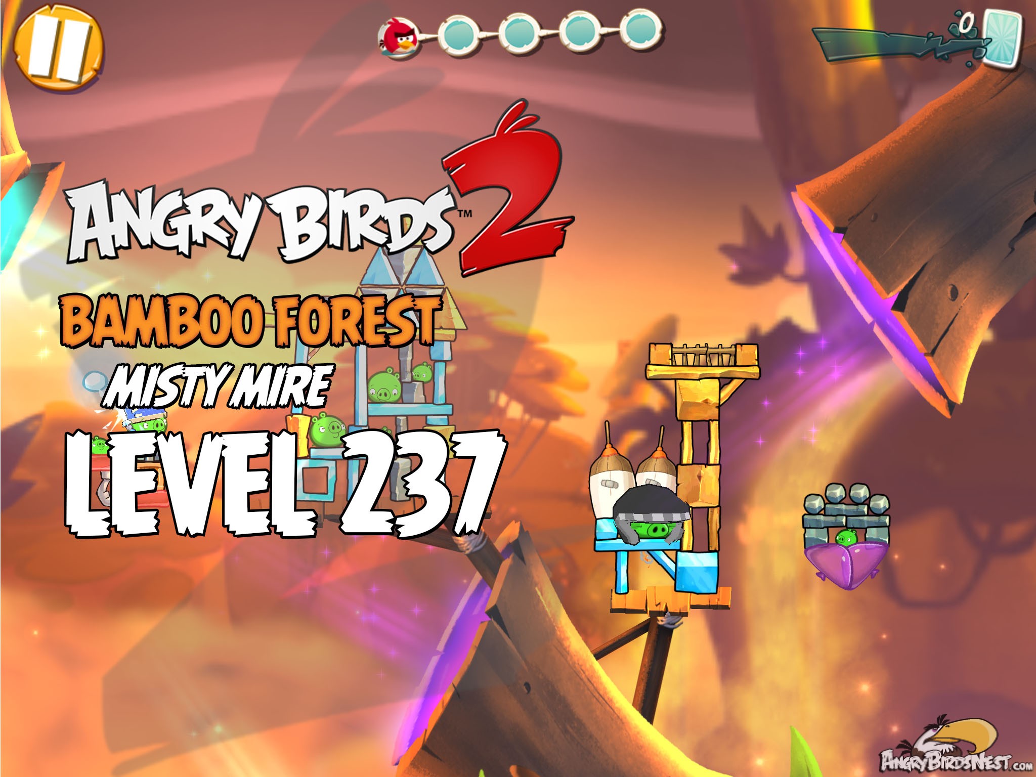 Angry Birds 2 Bamboo Forest Misty Mire Level 237