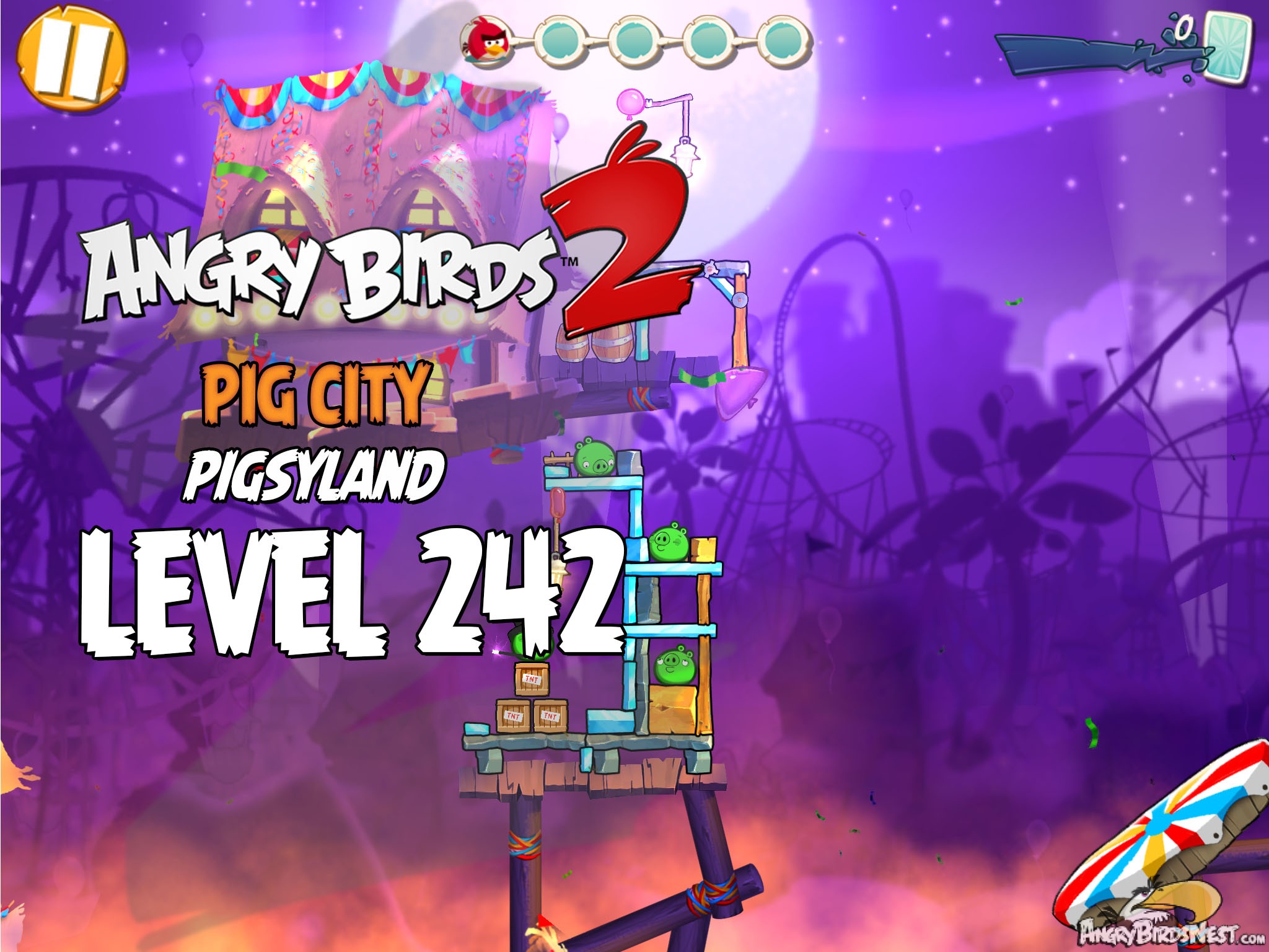 angry-birds-2-level-242-pig-city-pigsyland-3-star-walkthrough-angrybirdsnest