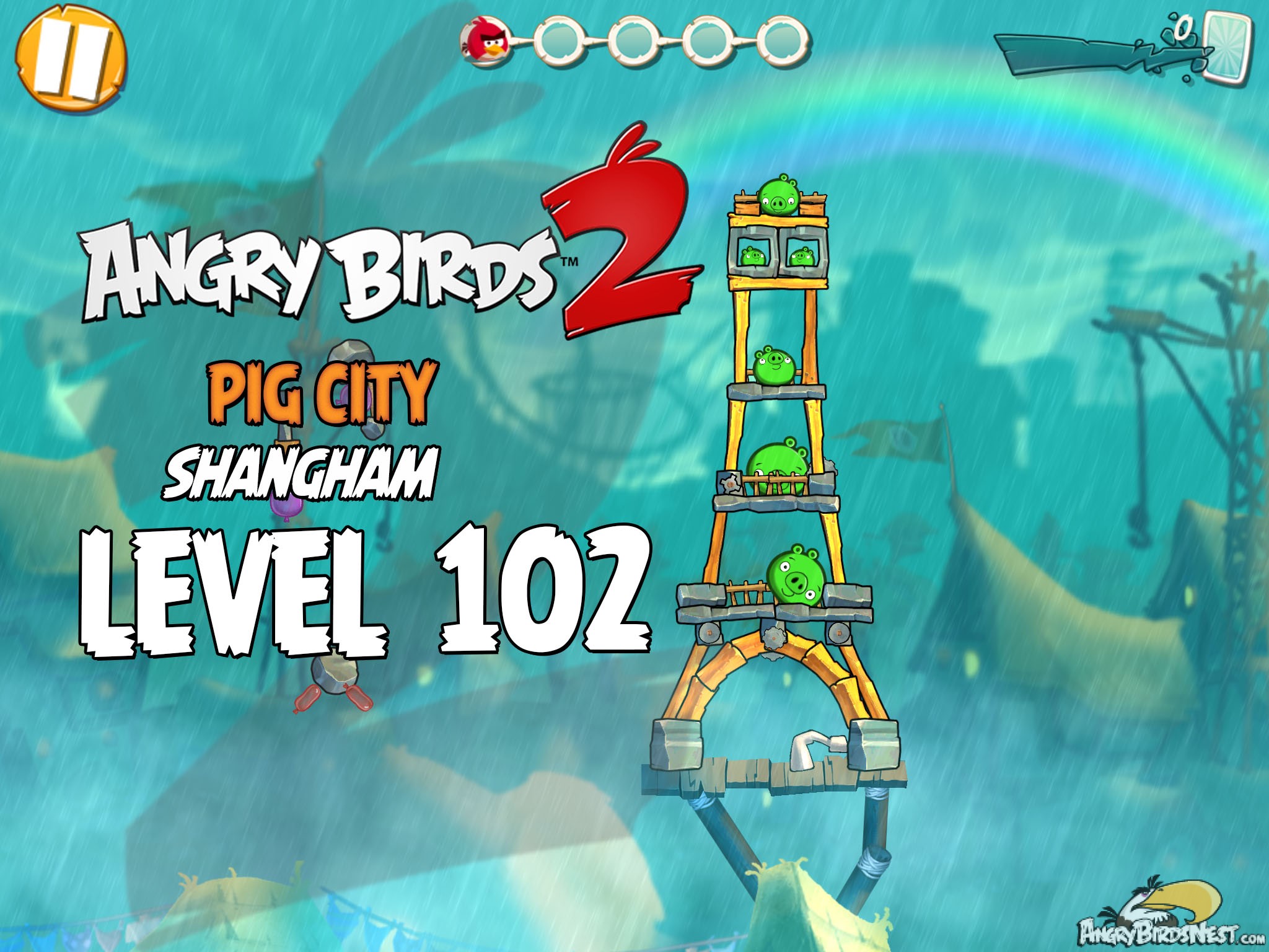 Angry Birds 2 Pig City Shangham Level 102