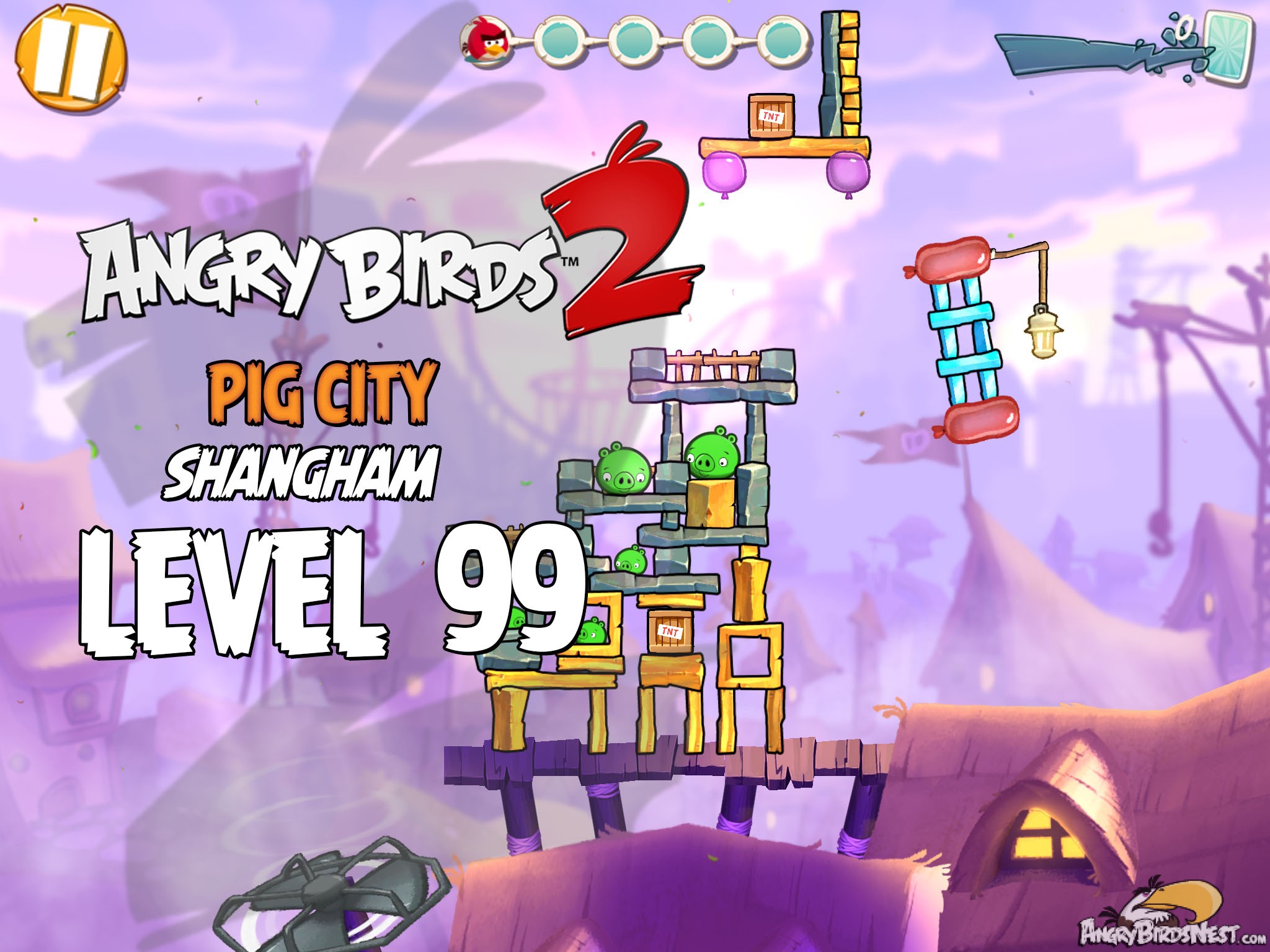 Angry Birds 2 Pig City Shangham Level 99