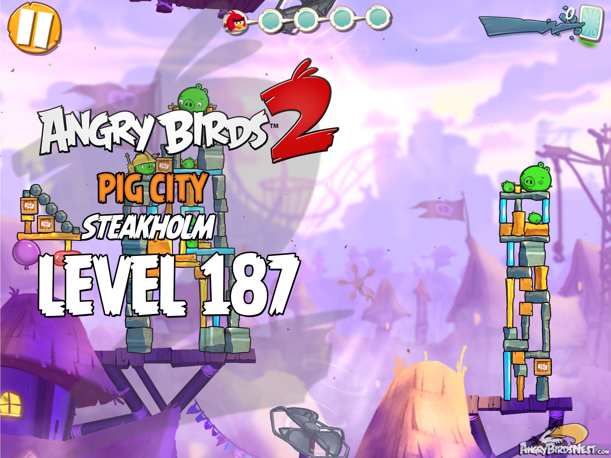 Angry Birds 2 Pig City Steakholm Level 187