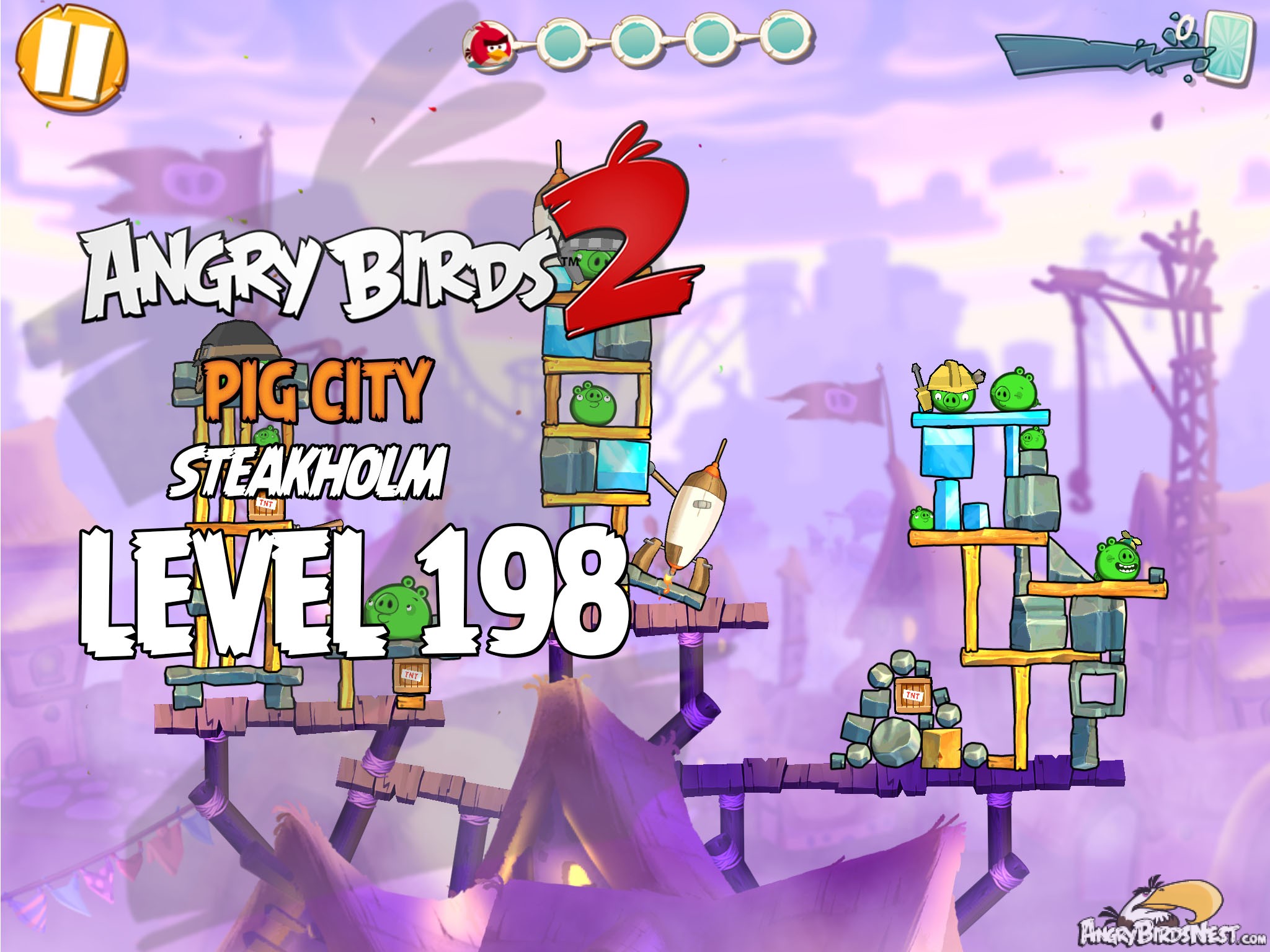 Angry Birds 2 Pig City Steakholm Level 198