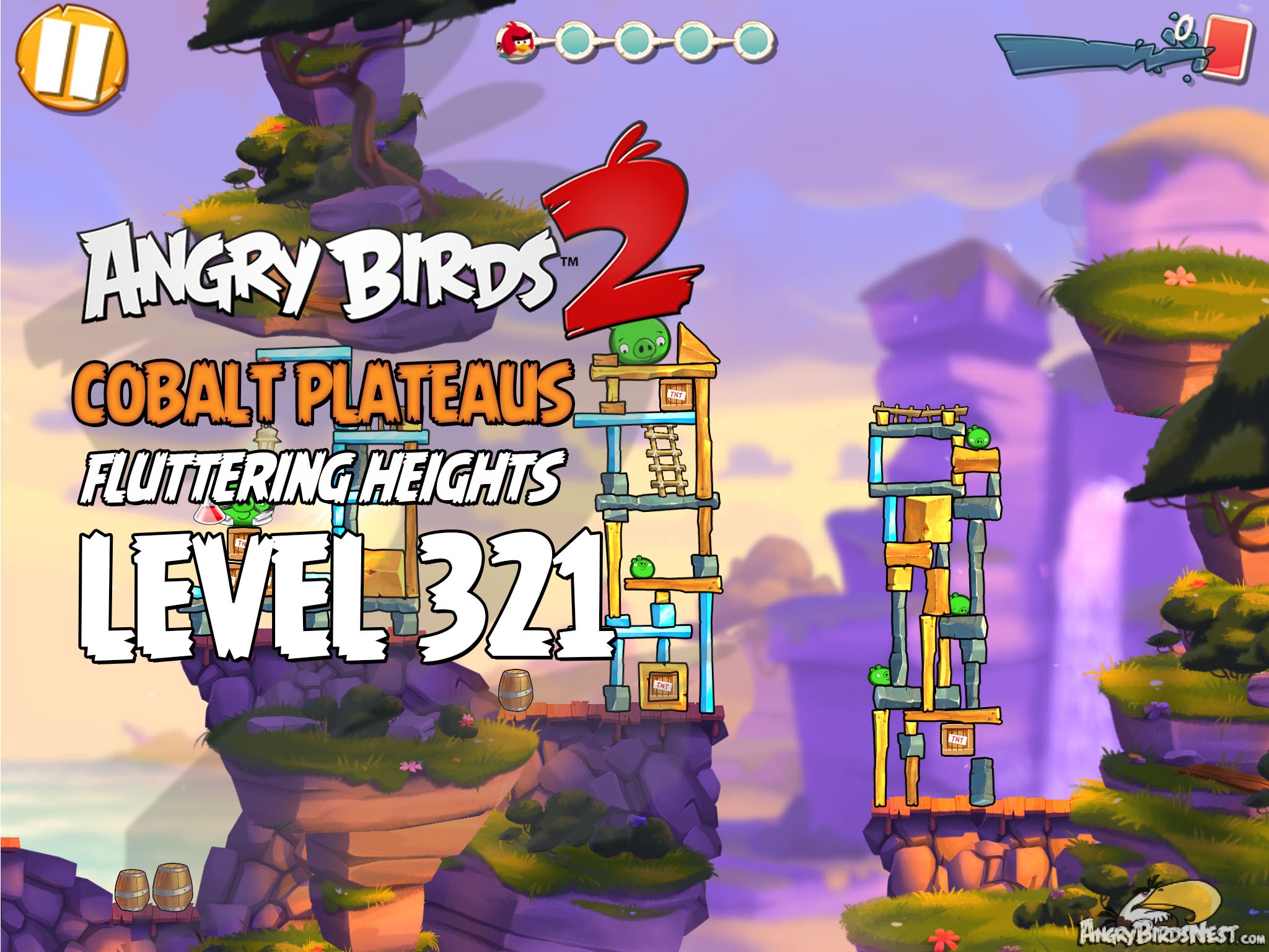 Angry Birds 2 Level 321 Cobalt Plateaus Fluttering Heights Image