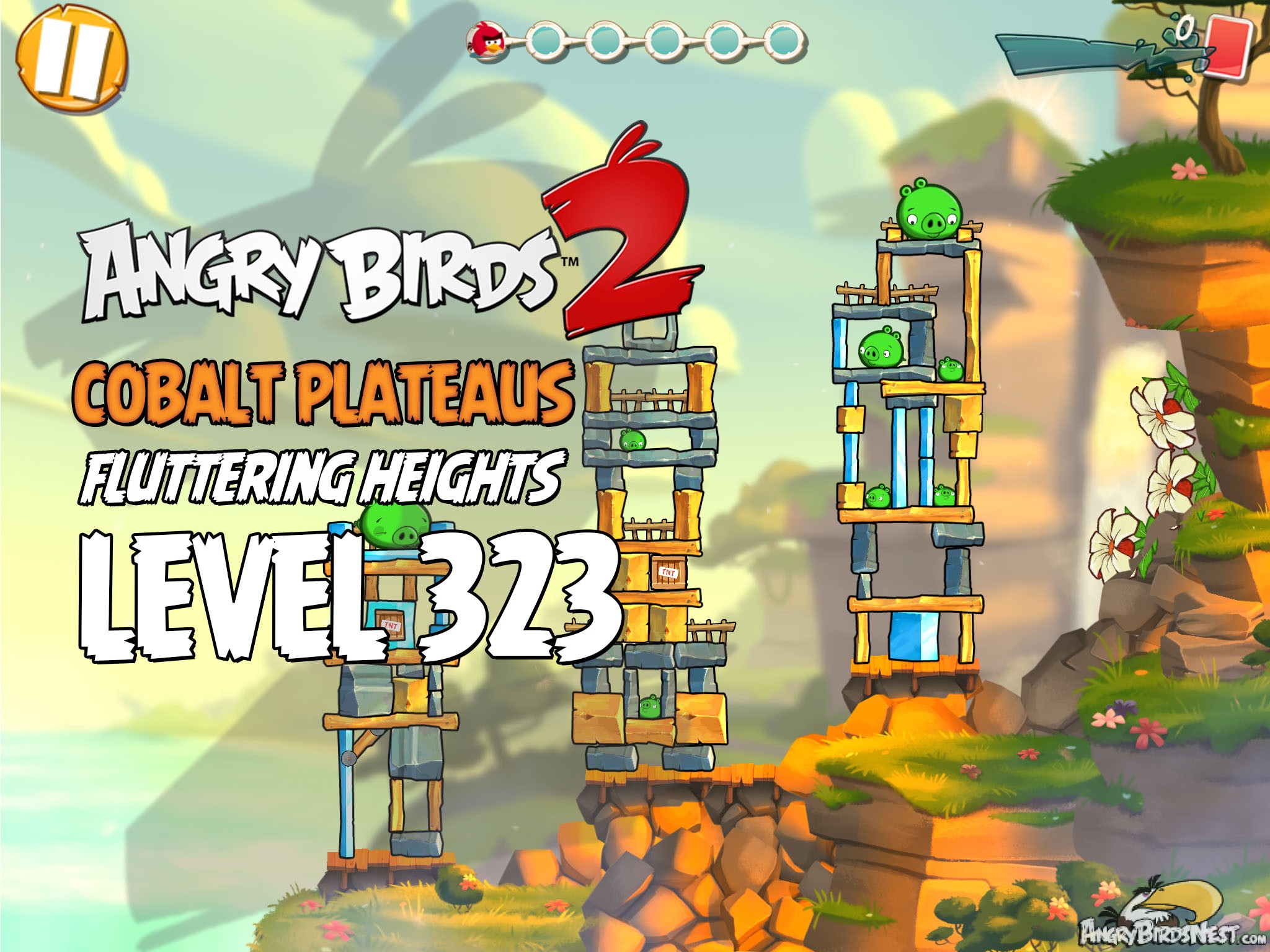 Angry Birds 2 Level 323 Cobalt Plateaus Fluttering Heights Image