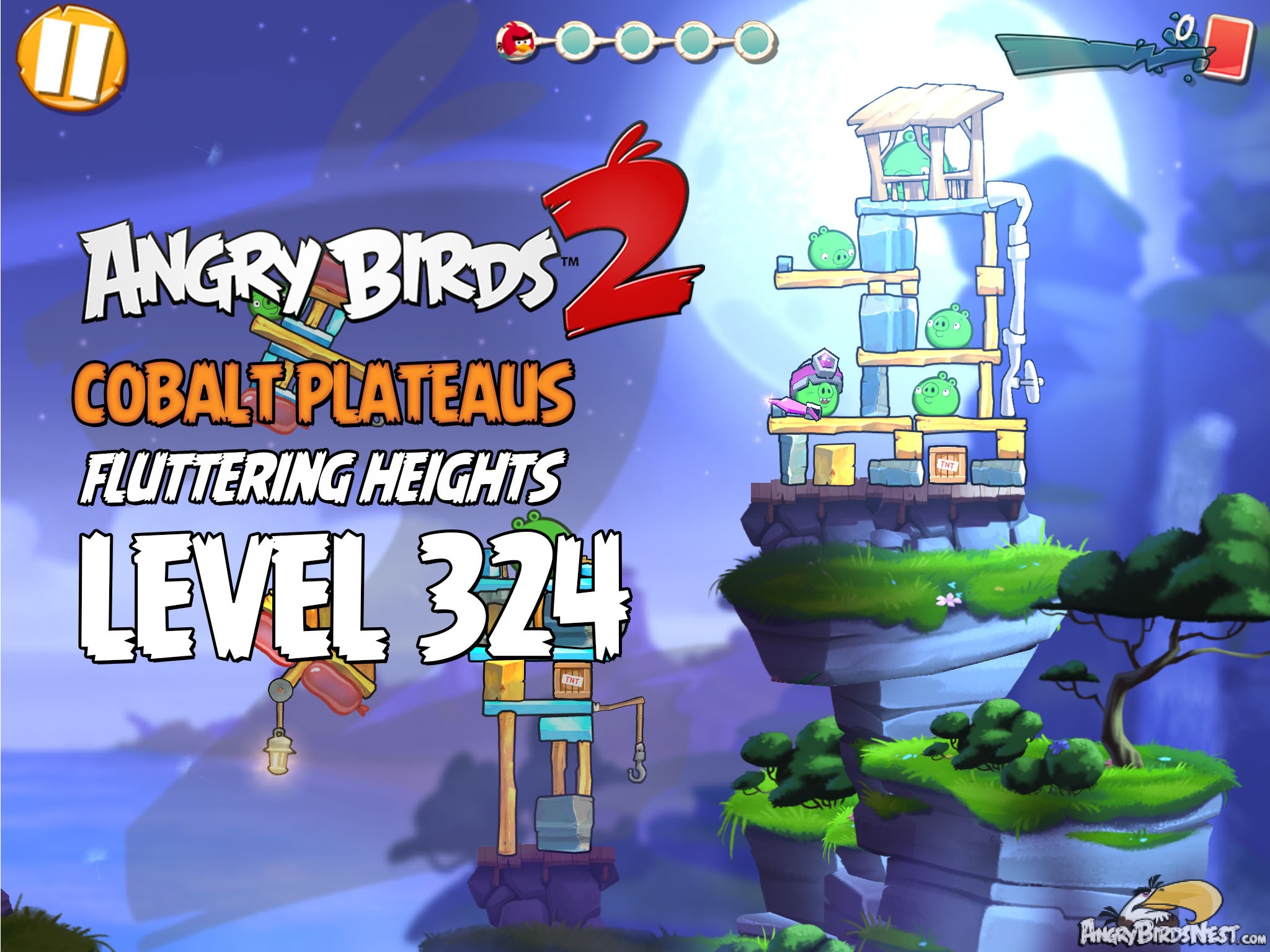 Angry Birds 2 Level 324 Cobalt Plateaus Fluttering Heights Image