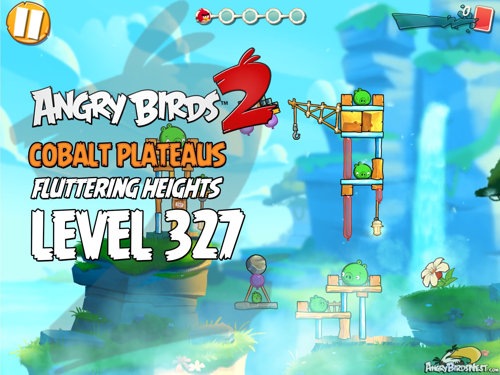 Angry Birds 2 Level 327 Cobalt Plateaus Fluttering Heights Image