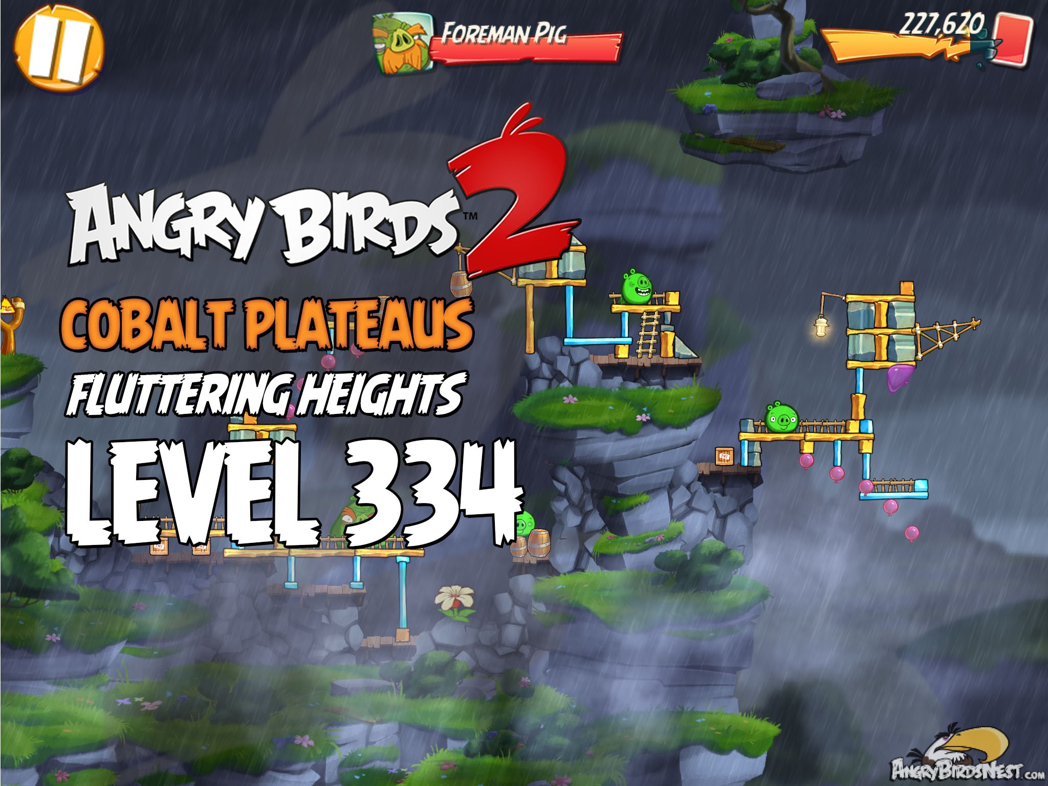 Angry Birds 2 Level 334 Cobalt Plateaus Fluttering Heights Image