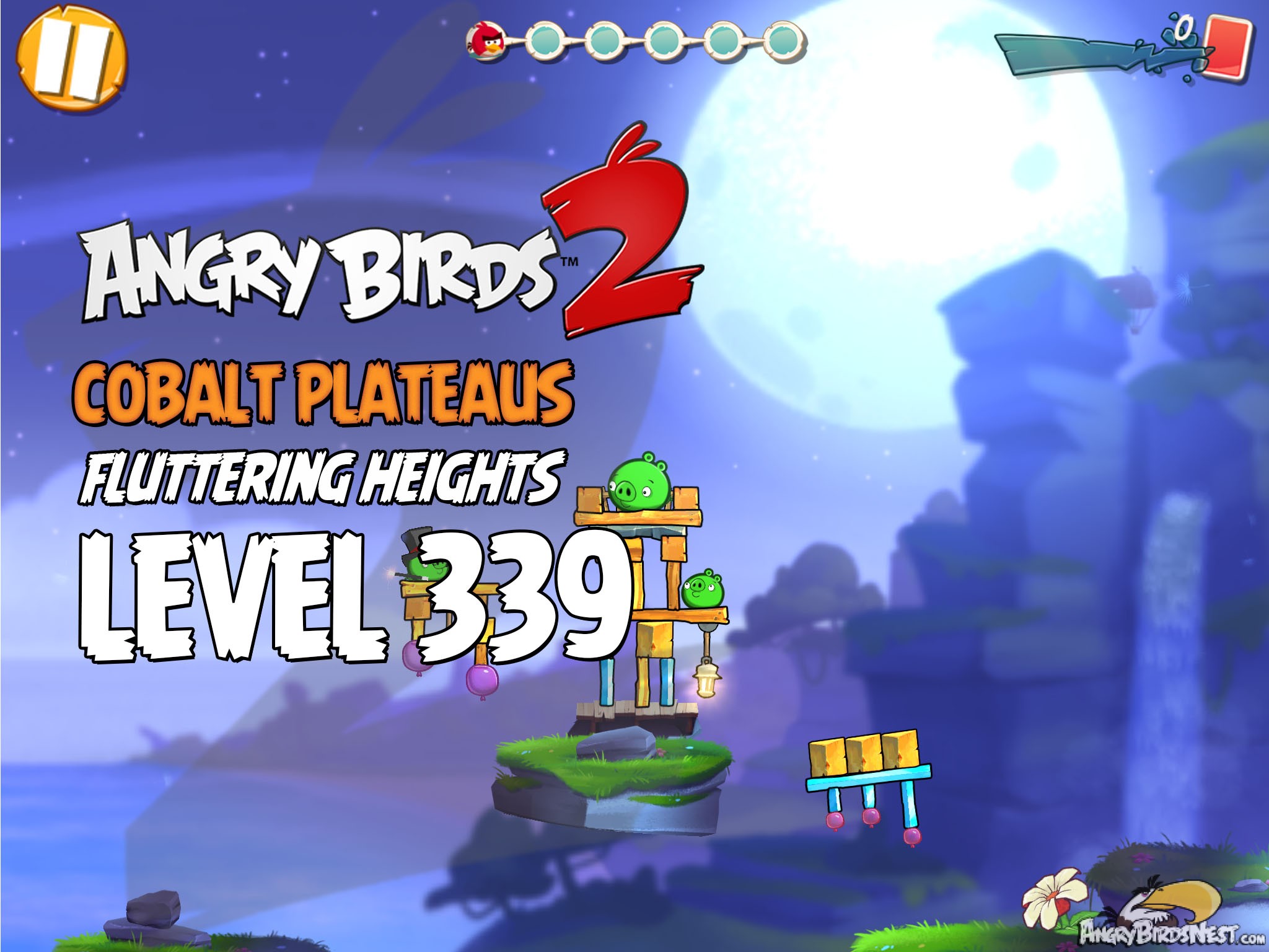 Angry Birds 2 Level 339 Cobalt Plateaus Fluttering Heights Image