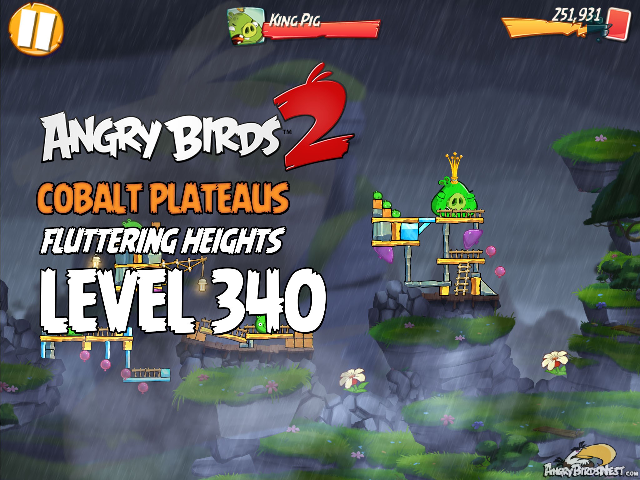 Angry Birds 2 Level 340 Cobalt Plateaus Fluttering Heights Image