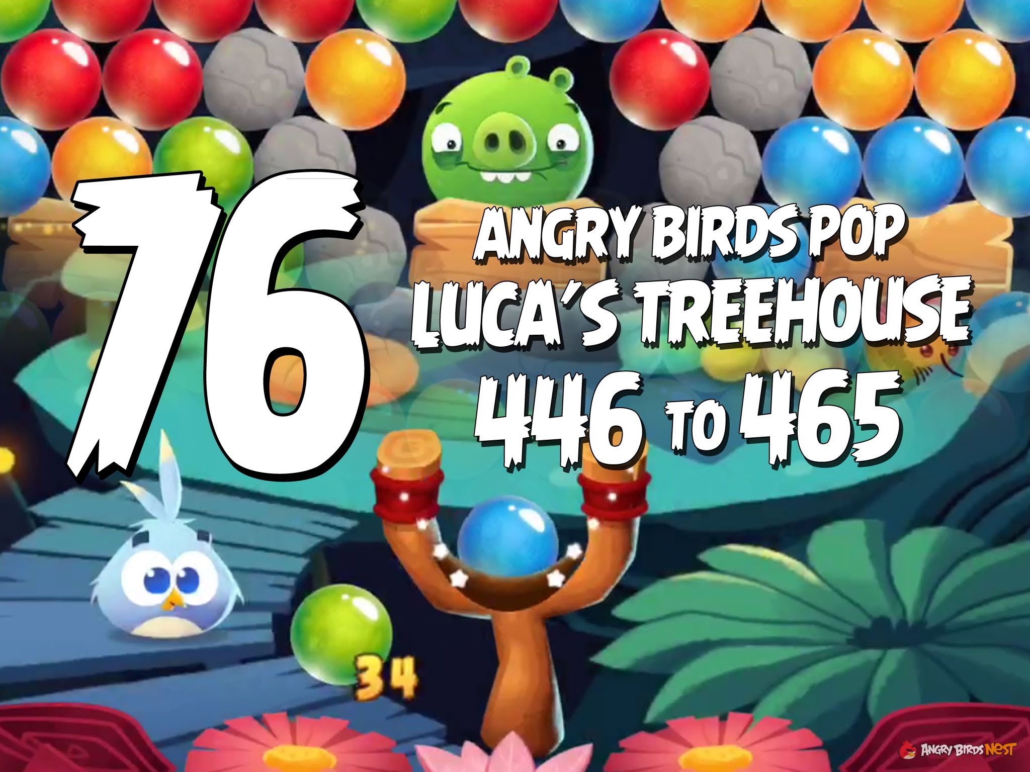 Angry Birds Pop Part 76 - Levels 446 to 465 - Luca's Treehouse Thumb