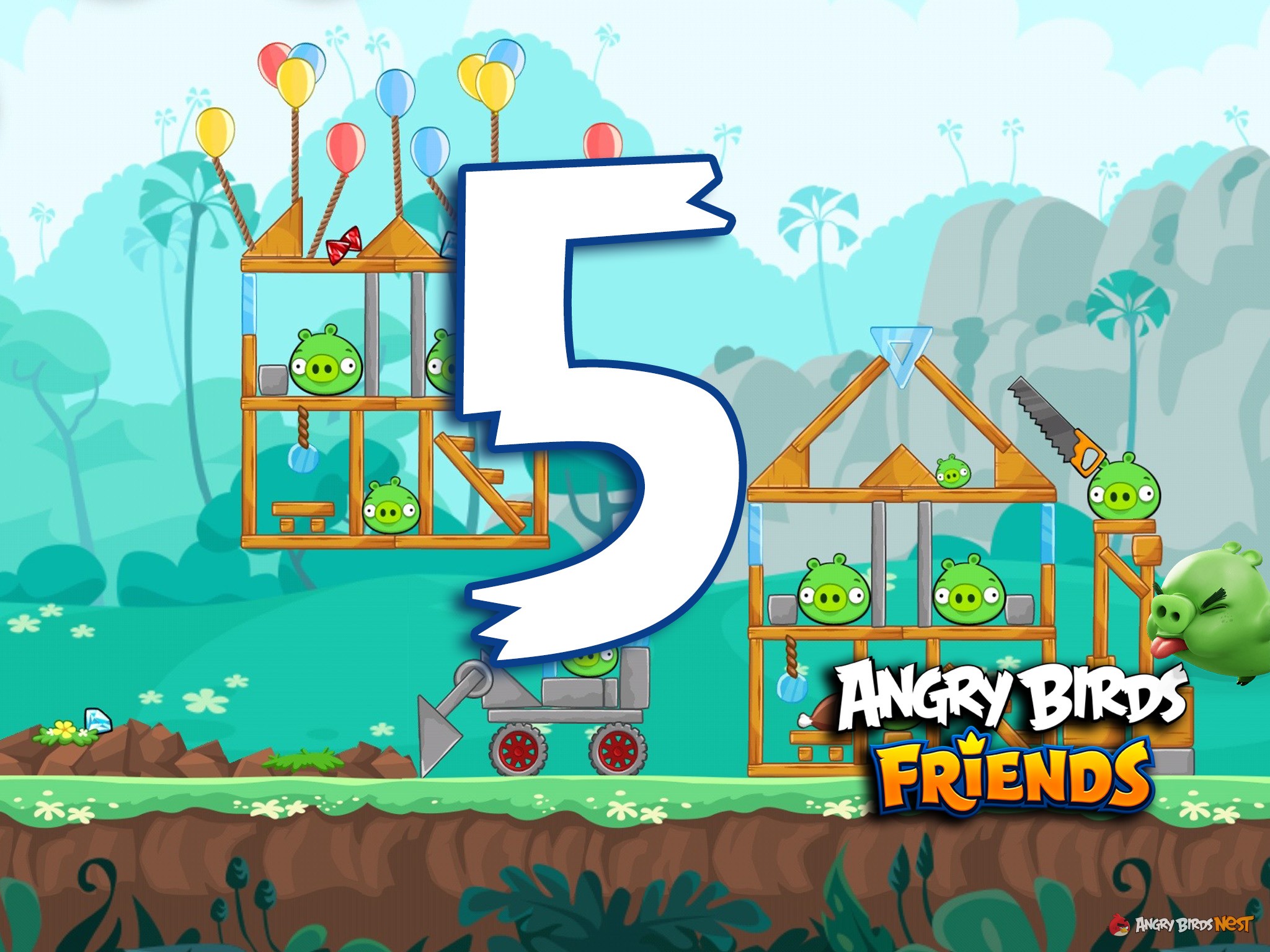 how to beat level 4 on angry birds friends
