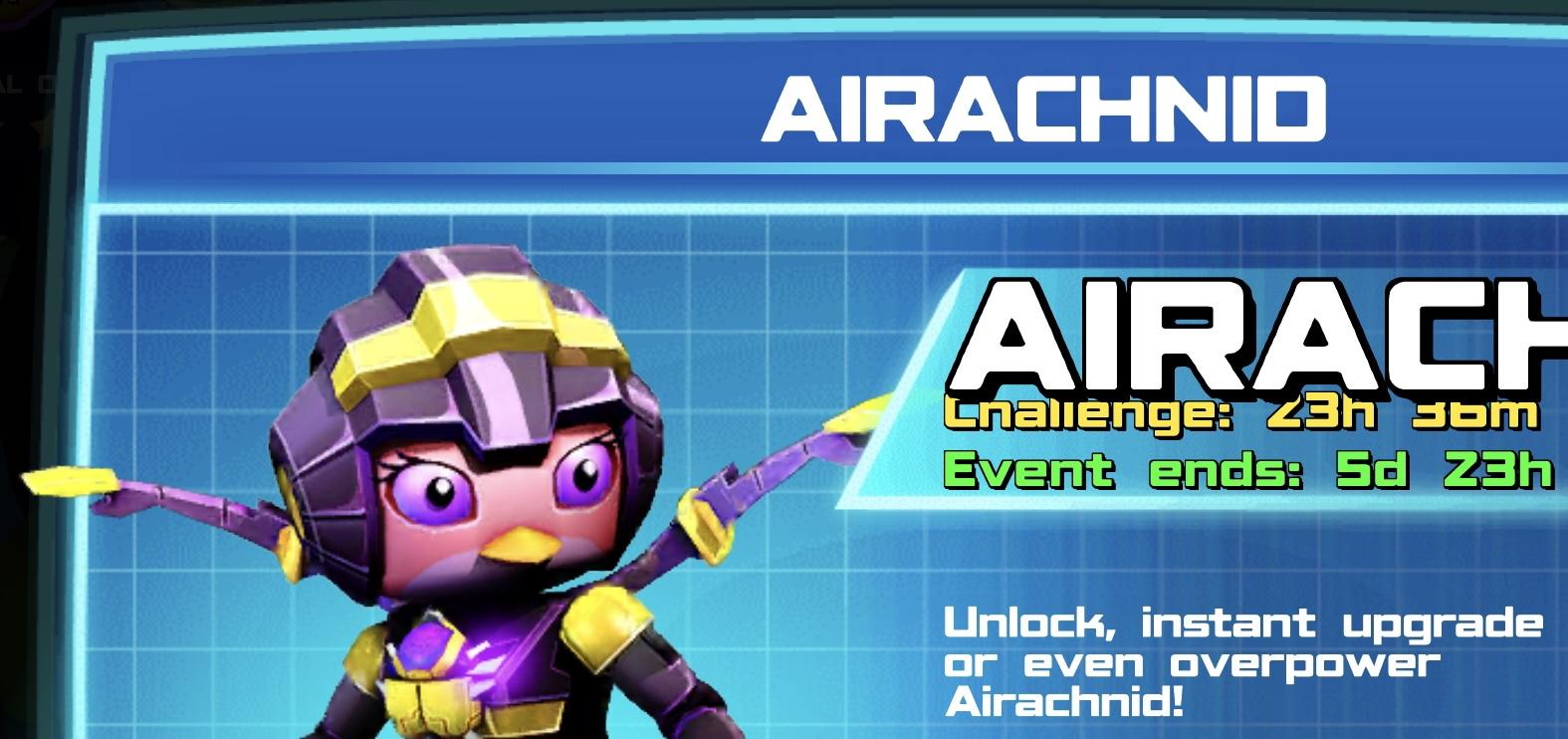 The event banner for Airachnid