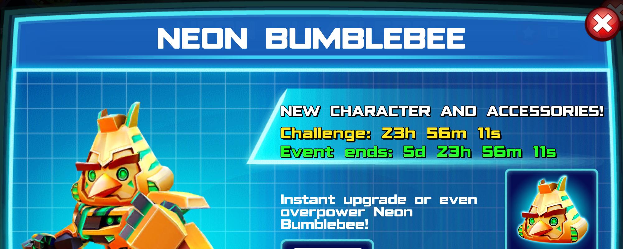 (Part of) The event banner for Neon Bumblebee