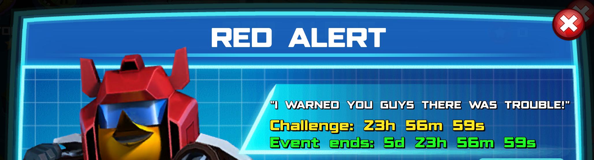 (Part of) The event banner for Red Alert