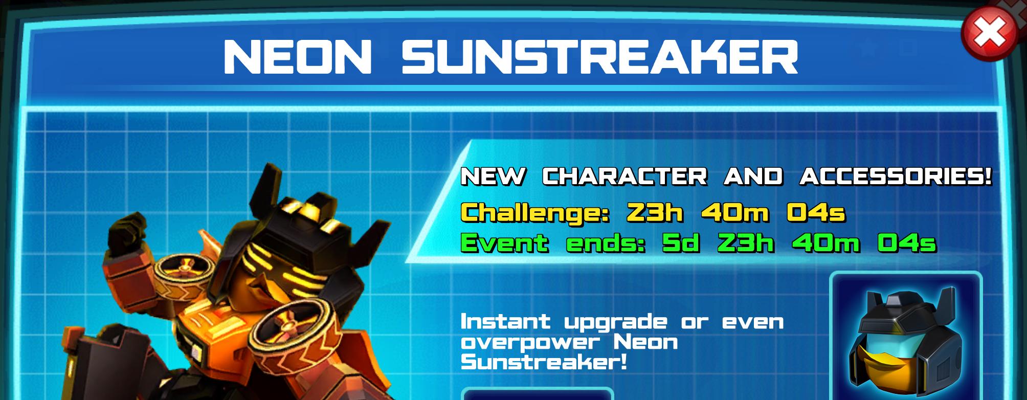 (Part of) The event banner for Neon Sunstreaker