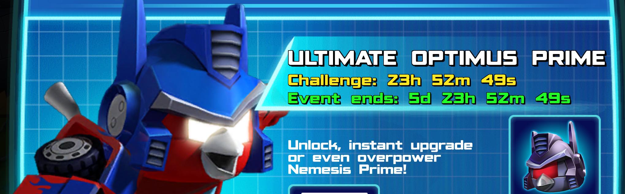 (Part of) The event banner for Ultimate Optimus Prime