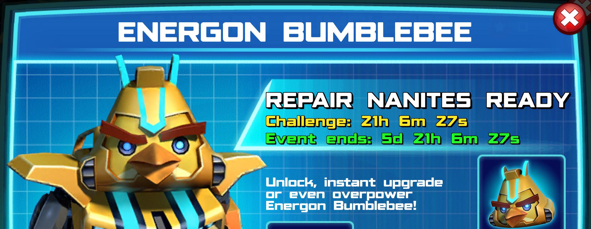 (Part of) The event banner for Classic Bumblebee